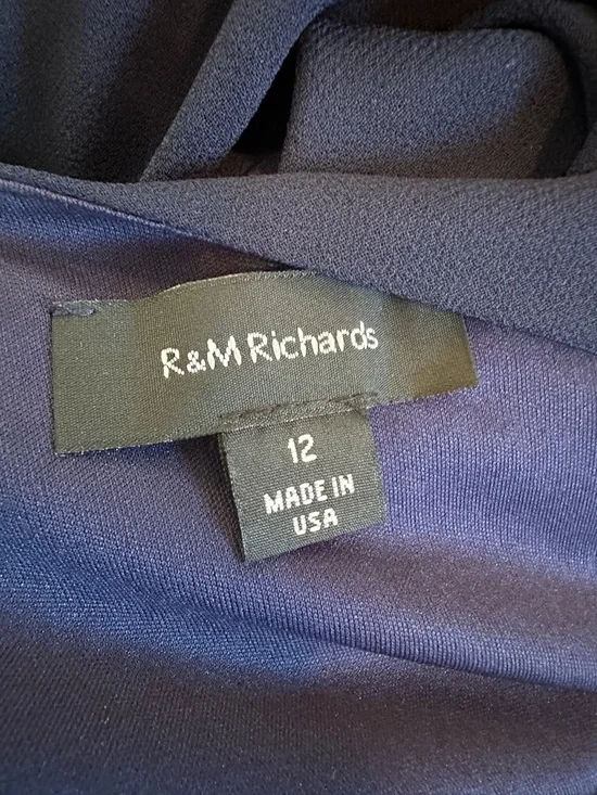 Vintage R&M Richards Maxi Dress Blue Beaded Evening Wedding Cocktail - Picture 7 of 8